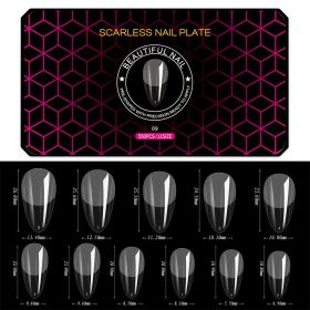 1 Box 500-550PCS Hot Black Box Nail Sheet Ultra-Thin Seamless Matte False Nail Tips Soft Gel Manicure Tips (Kinds: 9)
