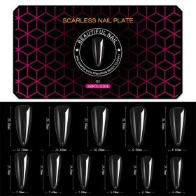 1 Box 500-550PCS Hot Black Box Nail Sheet Ultra-Thin Seamless Matte False Nail Tips Soft Gel Manicure Tips (Kinds: 3)
